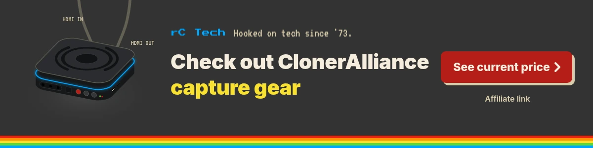 rC Tech banner: Check out ClonerAlliance capture gear. See current price (affiliate link).
