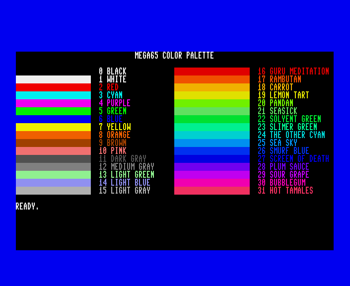 MEGA65 Colors