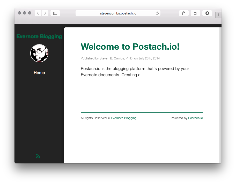 Postach.io site created from an Evernote notebook