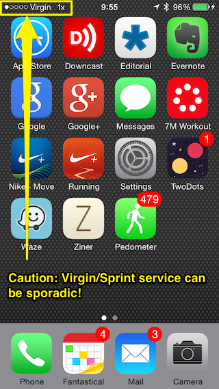 Virgin Mobile and Sprint service is often sporadic
