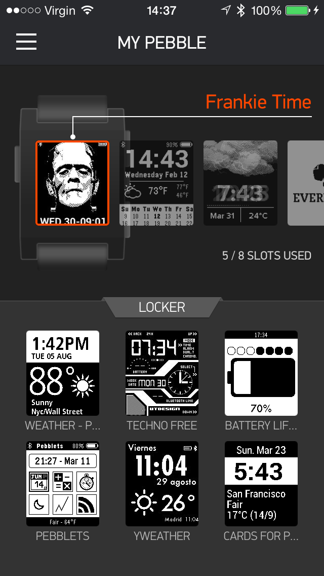 Pebble iPhone app