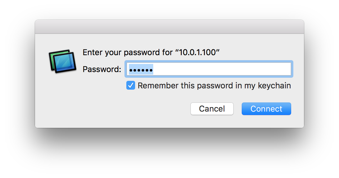 Password dialog box
