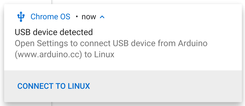Connect USB device notification
