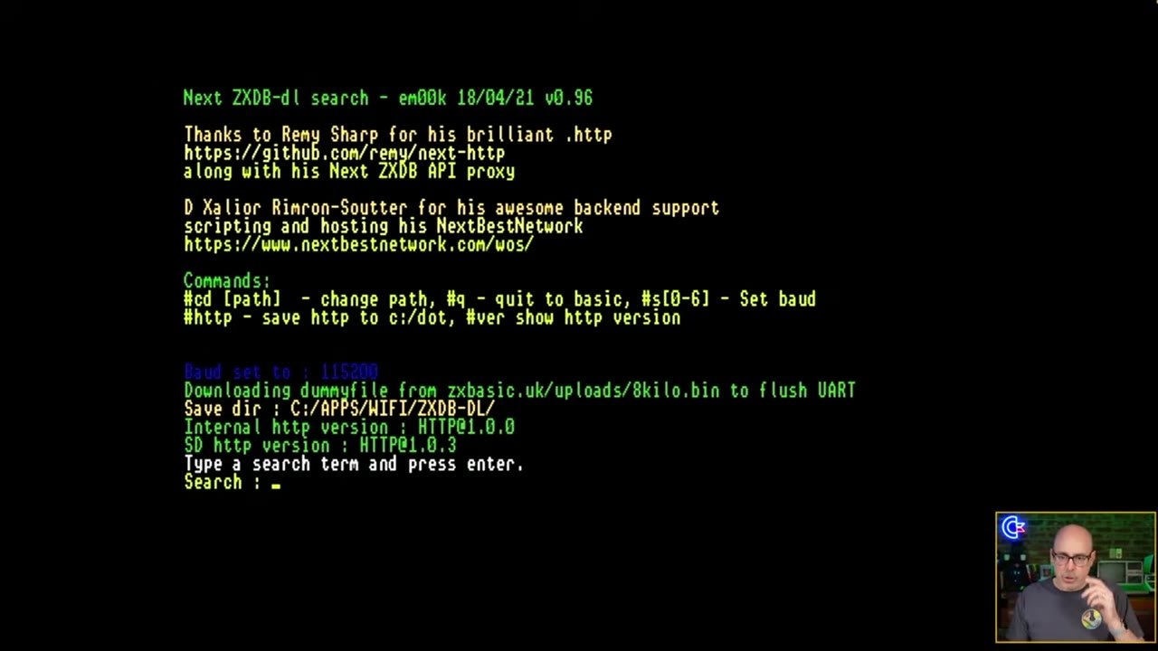 The ZXDB-dl search screen
