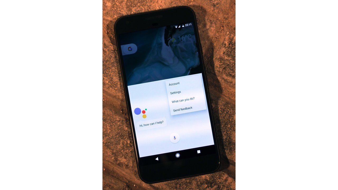 Google Pixel XL smartphone showing the Google Assistant