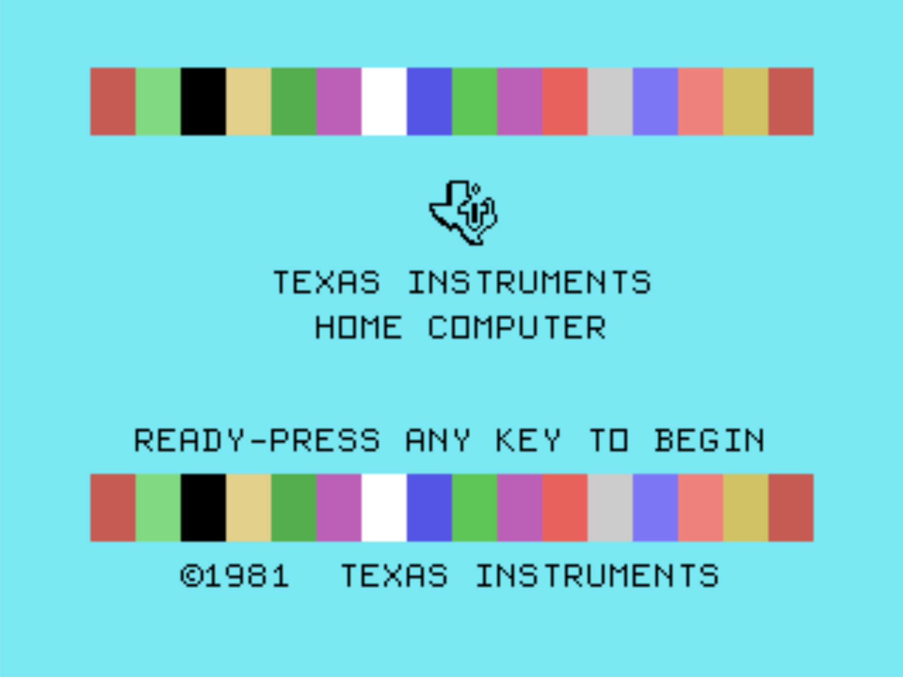 The TI 99/4a Start Screen